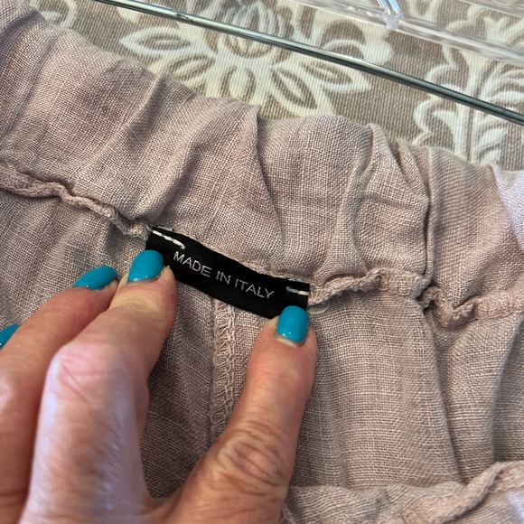 Wide leg linen pant, color pale pink, runs L/XL. - Picture 4 of 7